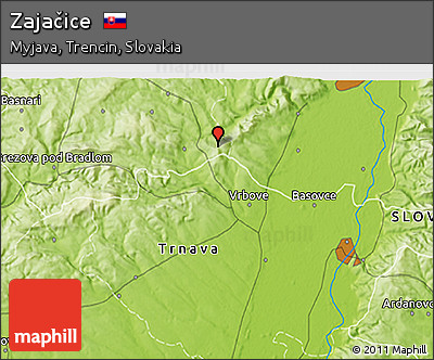 Physical 3D Map of Zajačice