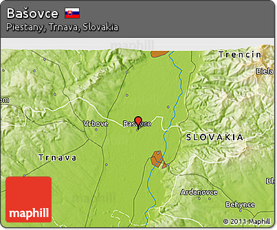 Physical 3D Map of Bašovce