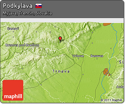 Physical 3D Map of Podkylava