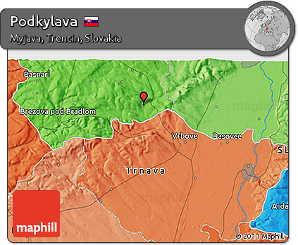 Political 3D Map of Podkylava