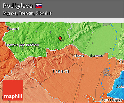 Political 3D Map of Podkylava