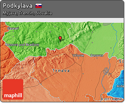 Political 3D Map of Podkylava