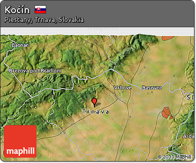 Satellite 3D Map of Kočín