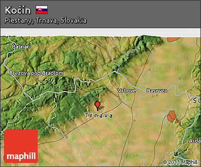 Satellite 3D Map of Kočín