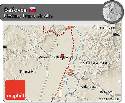 Shaded Relief 3D Map of Bašovce