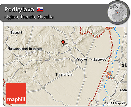 Shaded Relief 3D Map of Podkylava