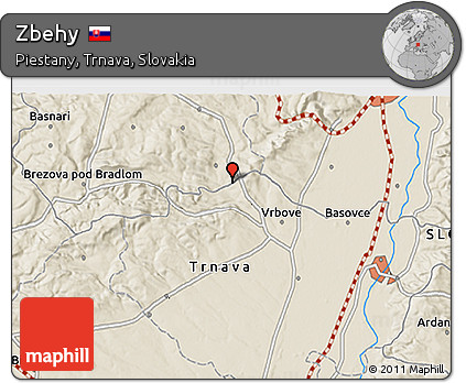 Shaded Relief 3D Map of Zbehy