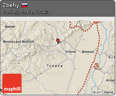 Shaded Relief 3D Map of Zbehy