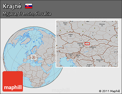 Gray Location Map of Krajné