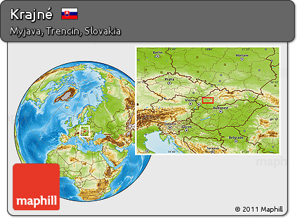 Physical Location Map of Krajné