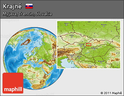 Physical Location Map of Krajné