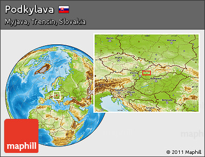 Physical Location Map of Podkylava