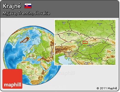 Physical Location Map of Krajné