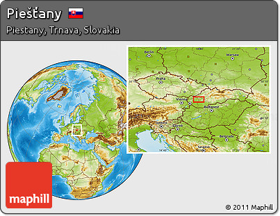 Physical Location Map of Piešťany