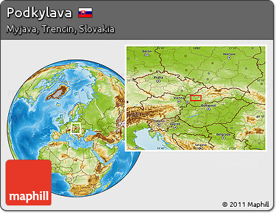 Physical Location Map of Podkylava