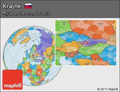 Political Location Map of Krajné