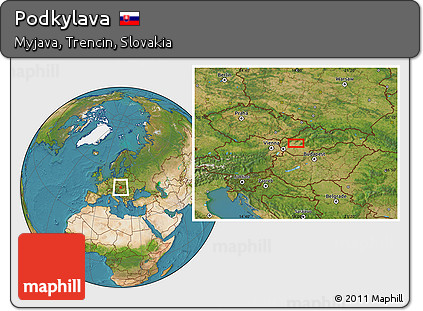 Satellite Location Map of Podkylava