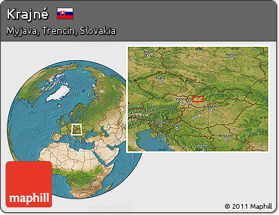 Satellite Location Map of Krajné