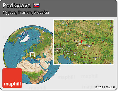 Satellite Location Map of Podkylava