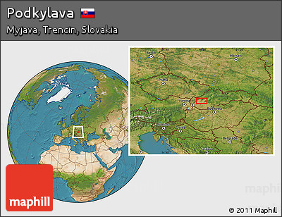 Satellite Location Map of Podkylava