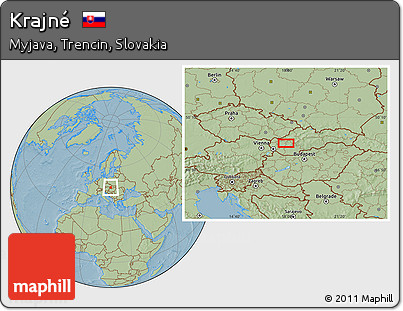 Savanna Style Location Map of Krajné, hill shading
