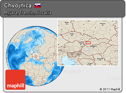 Shaded Relief Location Map of Chvojnica