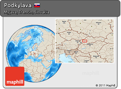 Shaded Relief Location Map of Podkylava