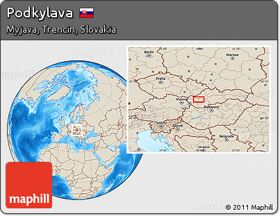 Shaded Relief Location Map of Podkylava