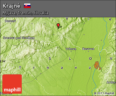 Physical Map of Krajné