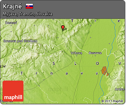 Physical Map of Krajné