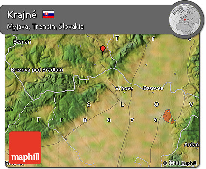Satellite Map of Krajné