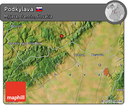 Satellite Map of Podkylava