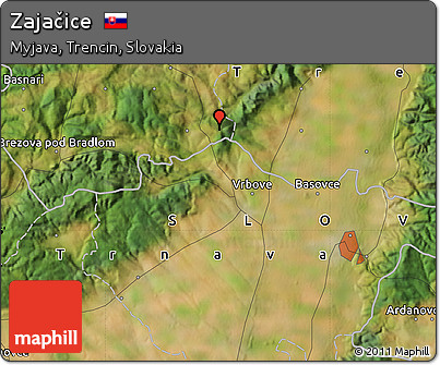 Satellite Map of Zajačice