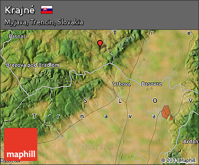 Satellite Map of Krajné