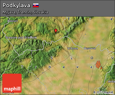 Satellite Map of Podkylava