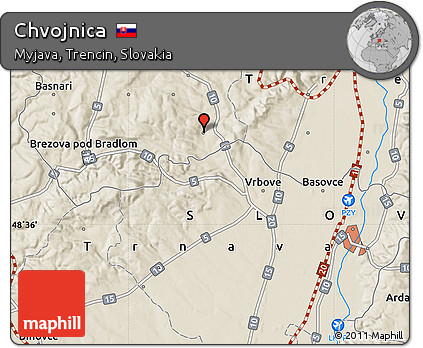 Shaded Relief Map of Chvojnica