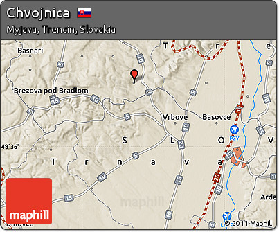 Shaded Relief Map of Chvojnica