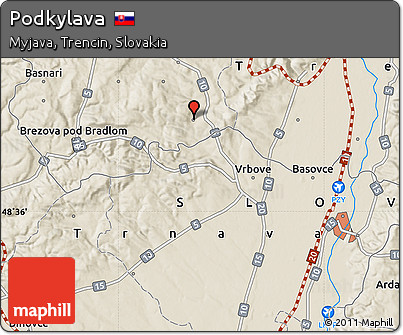 Shaded Relief Map of Podkylava