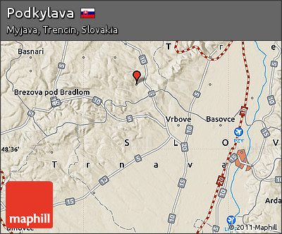Shaded Relief Map of Podkylava