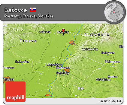 Physical Panoramic Map of Bašovce