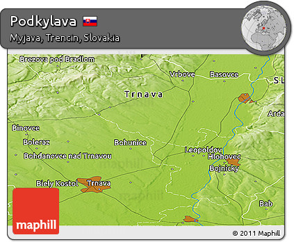 Physical Panoramic Map of Podkylava