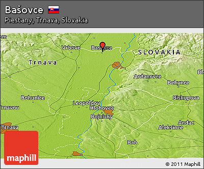 Physical Panoramic Map of Bašovce