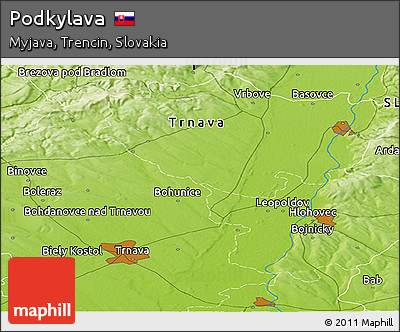 Physical Panoramic Map of Podkylava