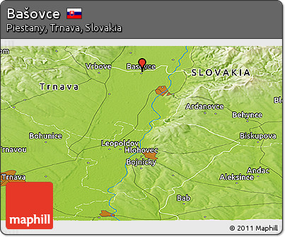 Physical Panoramic Map of Bašovce