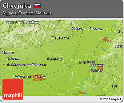 Physical Panoramic Map of Chvojnica
