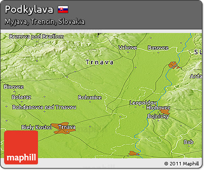 Physical Panoramic Map of Podkylava