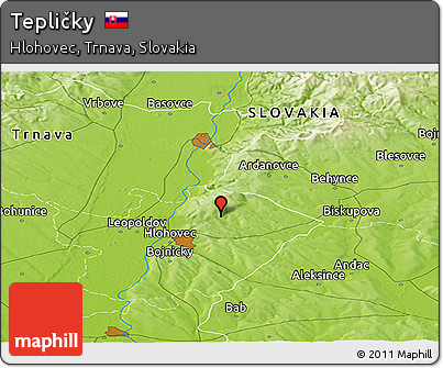 Physical Panoramic Map of Tepličky