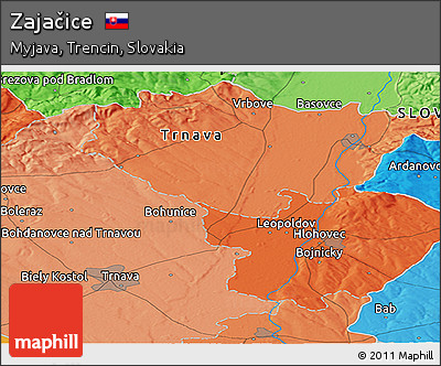 Political Panoramic Map of Zajačice