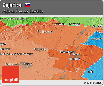 Political Panoramic Map of Zajačice