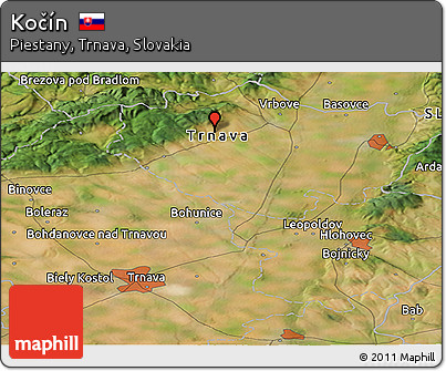 Satellite Panoramic Map of Kočín